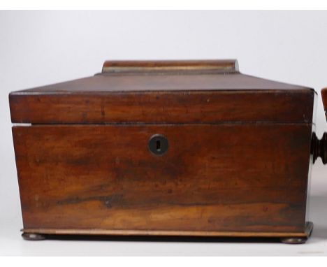 19th century sarcophagus shaped caddy, length 31cm 