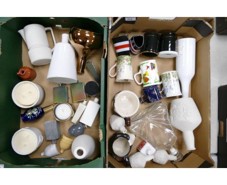 A collection of Wade Ceramic  Bottles, Candles, mugs, glass bottle etc  These were removed from the archives of the Wade fact