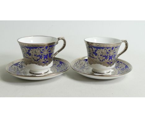De Lamerie Fine Bone China heavily gilded Royal Bow cup and saucers, specially made high end quality item, Made in England, l
