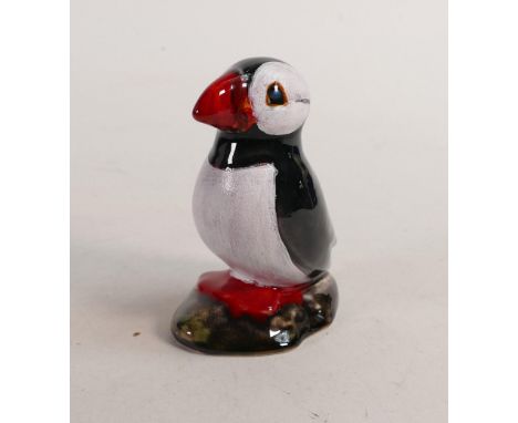 Anita Harris black &amp; white model of a Puffin . Gold signed to base 