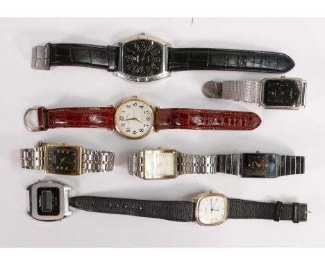 A collection of gentlemen's designer wristwatches including Calvin Klein, Rado etc. (8) 