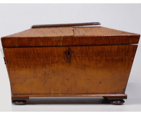 19th century sarcophagus shaped caddy, length 29cm 