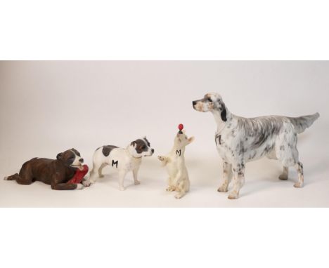 A collection of Wade Ceramic Northlight Figures of Dogs, tallest 22cm. These were removed from the archives of the Wade facto