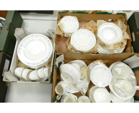 A large Collection of Royal Doulton Anelique patterned Tea &amp; Dinnerware including dinner plates, salad plates, rimmed bow