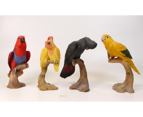 A collection of Wade Ceramic Northlight Figure of Parrots &amp; Wild Birds, tallest 21cm. These were removed from the archive