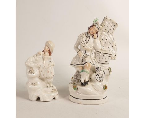 Two 19th Century Staffordshire Flat Back Figures, height of tallest 21cm (2) 