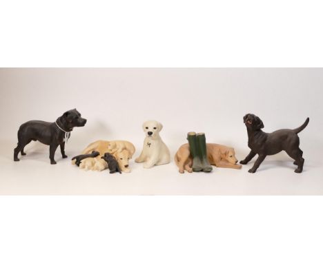 A collection of Wade Ceramic Northlight Figures of Dogs, tallest 13cm. These were removed from the archives of the Wade facto