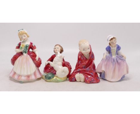 Royal Doulton Lady Figures Dinky Doo Hn1678, Valerie Hn2107, Home Again Hn2167 &amp; This little Pig Hn1793(4) 