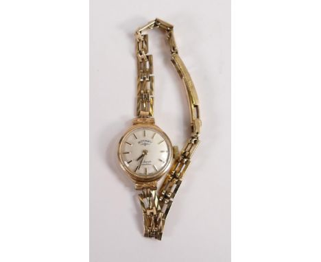 9ct gold Rotary ladies wristwatch with 9ct gold bracelet,gross weight 13.4g. 