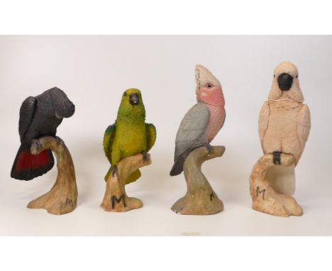 A collection of Wade Ceramic Northlight Figure of Parrots &amp; Wild Birds, tallest 23cm. These were removed from the archive