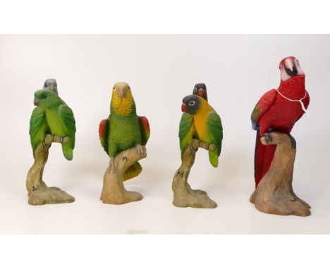 A collection of Wade Ceramic Northlight Figure of Parrots &amp; Wild Birds, tallest 23cm. These were removed from the archive