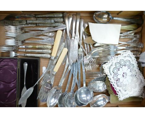 A collection of 19th Century &amp; Later Quality Silver Plate &amp; Pewter Cutlery 