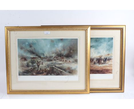 Collection of military related limited edition prints to include Royal Doulton David Cartwright "Heroes of Arnhem &amp; Charg