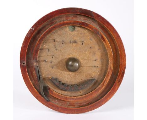 Late 19th Century French bagatelle board, the circular board set with nails and recesses with painted scores, 30cm diameter&n