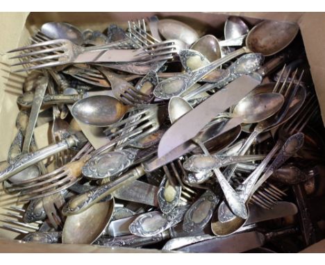 A quantity of modern silver plated flatware, (qty). 
