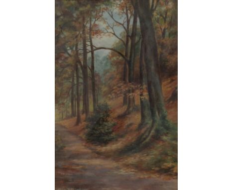 Charles E Fletcher (British, early 20th Century), River Walk, Willersley Castle, Autumn, signed 'Chas E Fletcher' (lower left