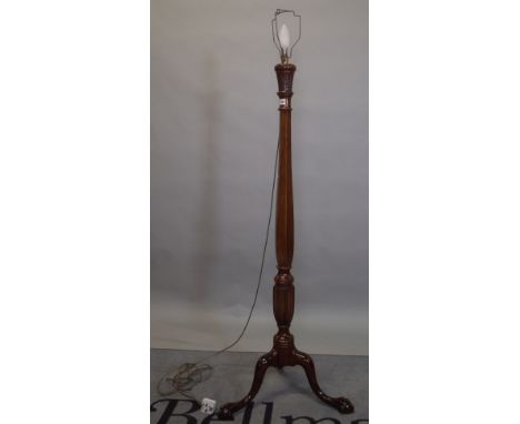 A Victorian style mahogany standard lamp, 140cm high. 