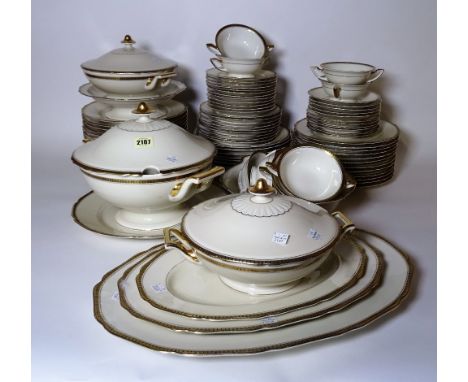 Thomas Ivory; a modern part dinner service with gilt rim decoration and a Crown Devon part tea service, (qty). 