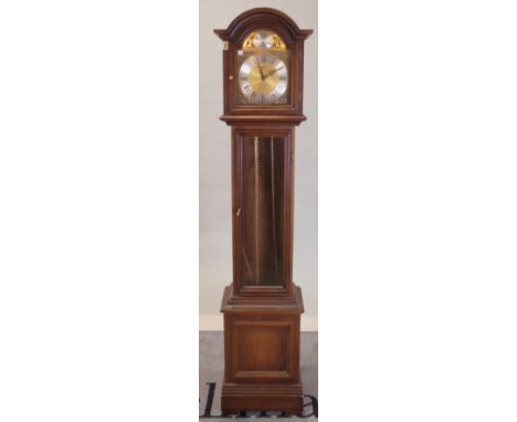 Tempus Fugit, a modern stained beech longcase clock, 36cm wide x 185cm high.