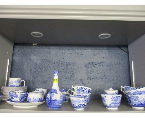 Spode blue and white china to include teacups with saucers