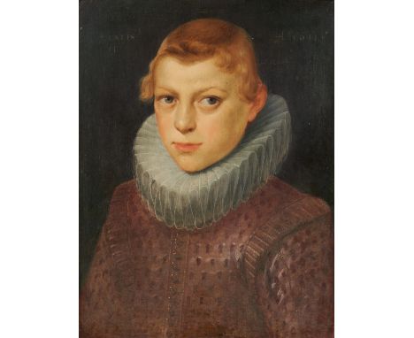 VEEN, OTTO VAN1556 Leiden - 1629 BrüsselzugeschriebenTitel: Porträt eines 11-jährigen Jungen. Technik: Öl auf Holz. Maße: 43,