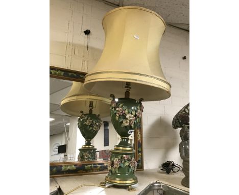 FLORAL PORCELAIN LAMP &amp; SHADE