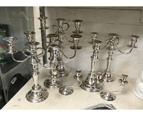 QTY SILVER PLATE CANDELABRA 