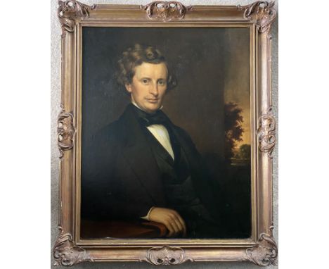 19THC PORTRAIT OF GENTLEMAN - OIL ON CANVAS