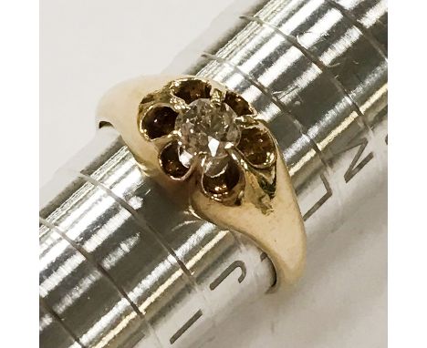 18CT GOLD SINGLE DIAMOND RING - SIZE J