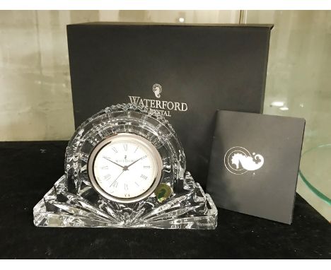 WATERFORD CRYSTAL MANTLE CLOCK - BOXED