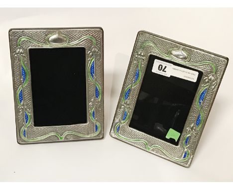 PAIR HM SILVER &amp; ENAMEL FRAMES