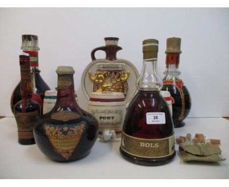 Four ceramic sprit barrels and mixed liqueurs to include Bols Ballerina bell bottle A/F
Location: 