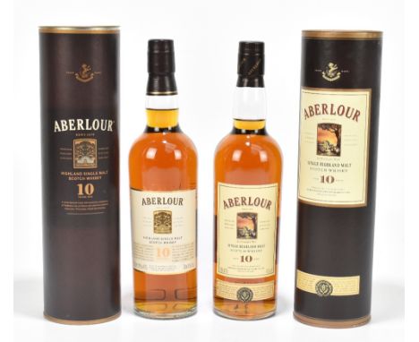 WHISKY; two bottles of Aberlour Single Highland Malt Scotch whisky aged 10 years, 70cl, 40%, each in presentation carton.Addi