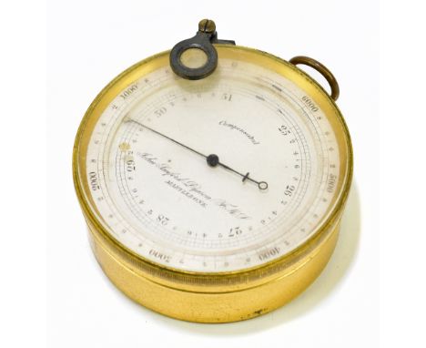 JOHN STANFORD DYASON OF MARYLEBONE; an early 20th century gilt metal cased mark III compensated surveyor's barometer, with si