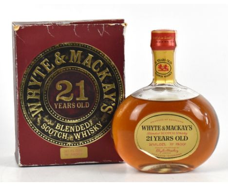 WHISKY; a single of Whyte &amp; Mackay’s 21 years old blended Scotch whisky, 26 2/3fl, 70% proof, boxed.
Additional Informati