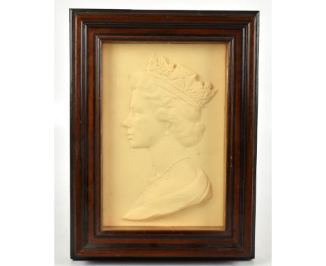 ROYAL WORCESTER; a portrait of a Her Majesty Queen Elizabeth II, on a large limited edition ceramic plaque, modelled by Arnol