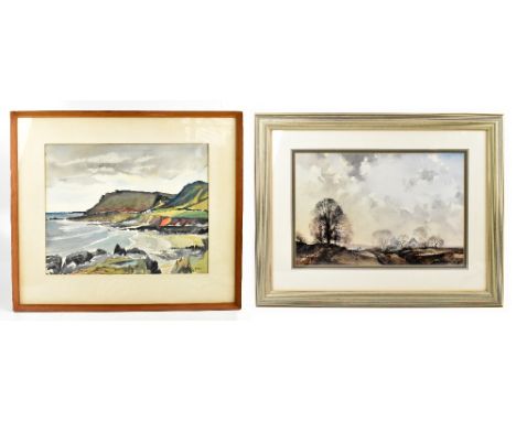 EDWIN A. BIRKS; watercolour, coastal scene, signed and dated 1955 lower right, 39 x 48cm, framed and glazed, with a Roland Hi