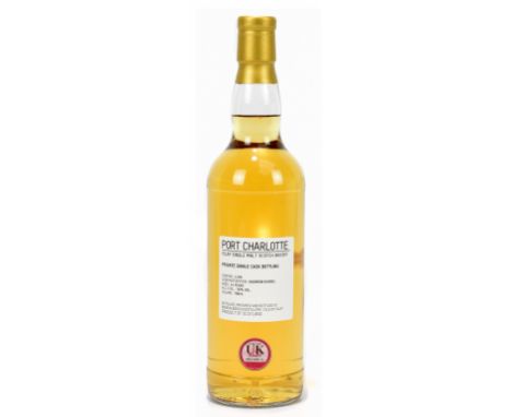 WHISKY; a single bottle of Port Charlotte Islay Single Malt Scotch whisky, private single cask bottling, aged 14 years, in fr