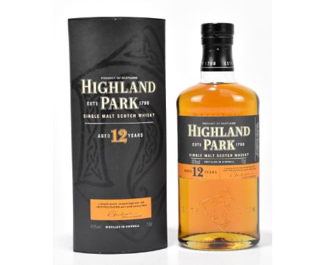 WHISKY; a single bottle of Highland Park Single Malt Scotch whisky aged 12 years, 70cl, 40%, boxed.Additional InformationLigh