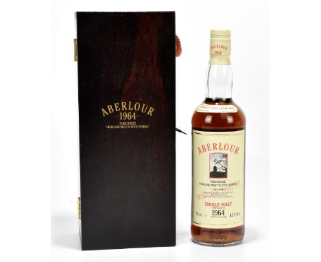 WHISKY; a single bottle of Aberlour Pure Single Highland Malt Scotch whisky, distilled in 1964, bottled in 1989, 25 years old