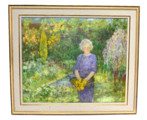 LESZEK MUSZYNSKI (POLISH, 1923-2012); oil on canvas, 'Portrait of the Garden and the Gardener', signed and titled verso, 73 x
