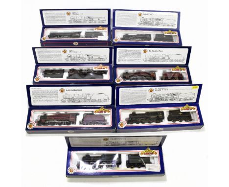 BACHMANN; NEW SUPER SMOOTH; seven boxed locomotives comprising 31.106 B.R, 31-155 Jubilee Class (x2), 31-551 Green Arrow, 31-