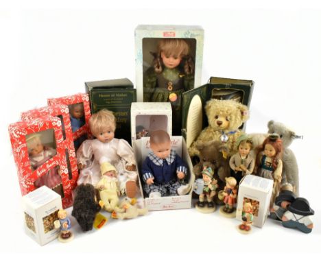 STEIFF; a Coronation bear, in box with certificate, with two further Steiff bears, a Steiff Margarete doll, and other doll an