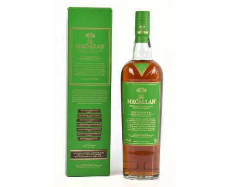 WHISKY; a single bottle of The Macallan Highland Single Malt Scotch whisky, edition no.4, limited edition, numbered C7.V513.T