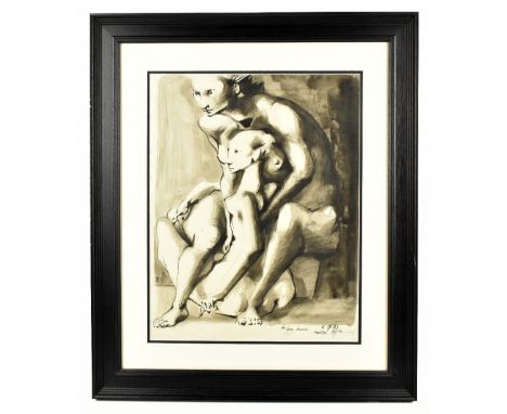 MICHAEL AYRTON (1921-1975); watercolour, figural study, signed and dated 2.7/65 and inscribed 'For George Lewinski', 50  x39c