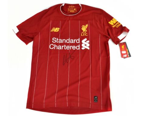 TRENT ALEXANDER-ARNOLD; a Liverpool Premier League winners' shirt, signed to the front, size S.Additional InformationCreasing