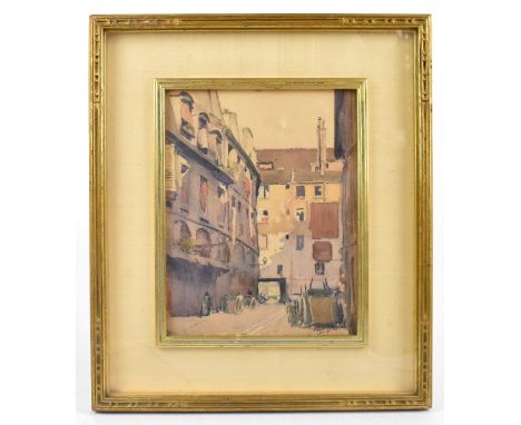FRED PYE; watercolour, Continental street scene, signed lower right, 25 x 19.5cm, framed and glazed. (D)Additional Informatio
