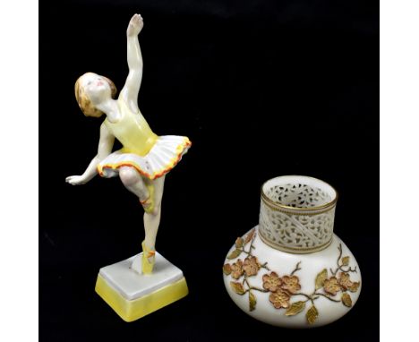 ROYAL WORCESTER; a porcelain figures 'Tuesdays Child is full of Grace', black printed marks to base, no.3258, height 22.5cm (