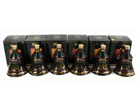 WHISKY; six bottles of Bell's Finest Old Scotch whisky, various years including 8 years old, 70cl. 40%, each in ceramic decan