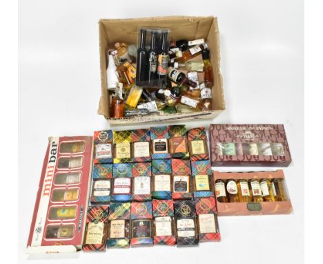 A large collection of assorted alcohol miniatures, various spirits including Scotch whisky, Macallan 10 year old, Glenfarclas